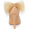 imageAllegra K Womens Mesh Bow Pointed Toe Stiletto High Heels PumpsNude