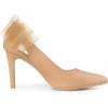 imageAllegra K Womens Mesh Bow Pointed Toe Stiletto High Heels PumpsNude