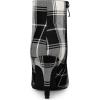 imageAllegra K Womens Plaid Pointed Toe Side Zip Stiletto Heel Ankle BootsBlack White