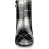 imageAllegra K Womens Plaid Pointed Toe Side Zip Stiletto Heel Ankle BootsBlack White