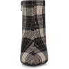 imageAllegra K Womens Plaid Pointed Toe Side Zip Stiletto Heel Ankle BootsBrown