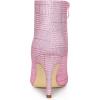 imageAllegra K Womens Plaid Pointed Toe Side Zip Stiletto Heel Ankle BootsGlitter Pink