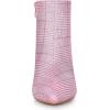 imageAllegra K Womens Plaid Pointed Toe Side Zip Stiletto Heel Ankle BootsGlitter Pink