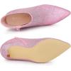 imageAllegra K Womens Plaid Pointed Toe Side Zip Stiletto Heel Ankle BootsGlitter Pink