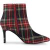 imageAllegra K Womens Plaid Pointed Toe Side Zip Stiletto Heel Ankle BootsRed Green