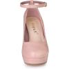 imageAllegra K Womens Platform Ankle Strap Chunky Heel Mary Janes PumpsPink