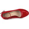 imageAllegra K Womens Platform Ankle Strap Chunky Heel Mary Janes PumpsRed
