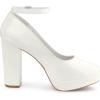 imageAllegra K Womens Platform Ankle Strap Chunky Heel Mary Janes PumpsWhite