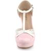imageAllegra K Womens Platform Bow t Strap Chunky Heels PumpsPink