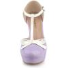 imageAllegra K Womens Platform Bow t Strap Chunky Heels PumpsPurple