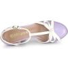 imageAllegra K Womens Platform Bow t Strap Chunky Heels PumpsPurple