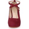 imageAllegra K Womens Platform Cross Strap Stiletto Heels Mary Jane PumpsBurgundy