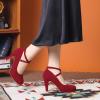 imageAllegra K Womens Platform Cross Strap Stiletto Heels Mary Jane PumpsBurgundy