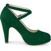 imageAllegra K Womens Platform Cross Strap Stiletto Heels Mary Jane PumpsGreen