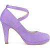 imageAllegra K Womens Platform Cross Strap Stiletto Heels Mary Jane PumpsPurple
