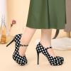 imageAllegra K Womens Platform Mary Jane Polka Dots Round Toe Stiletto High Heel PumpsBlack