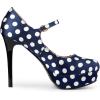 imageAllegra K Womens Platform Mary Jane Polka Dots Round Toe Stiletto High Heel PumpsDark Blue
