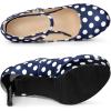 imageAllegra K Womens Platform Mary Jane Polka Dots Round Toe Stiletto High Heel PumpsDark Blue