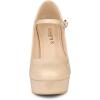 imageAllegra K Womens Platform Mary Jane Pumps Ankle Strap Stiletto High Heels Dress ShoesNude
