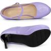 imageAllegra K Womens Platform Mary Jane Pumps Ankle Strap Stiletto High Heels Dress ShoesPurple
