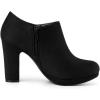 imageAllegra K Womens Platform Round Toe Chunky Heels Ankle BootiesBlack