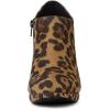 imageAllegra K Womens Platform Round Toe Chunky Heels Ankle BootiesLeopard