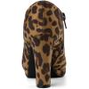 imageAllegra K Womens Platform Round Toe Chunky Heels Ankle BootiesLeopard
