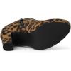 imageAllegra K Womens Platform Round Toe Chunky Heels Ankle BootiesLeopard
