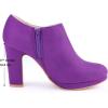 imageAllegra K Womens Platform Round Toe Chunky Heels Ankle BootiesPurple