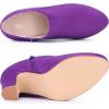 imageAllegra K Womens Platform Round Toe Chunky Heels Ankle BootiesPurple