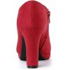 imageAllegra K Womens Platform Round Toe Chunky Heels Ankle BootiesRed