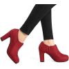 imageAllegra K Womens Platform Round Toe Chunky Heels Ankle BootiesRed