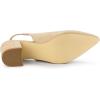 imageAllegra K Womens Pointed Toe Block Heel Pumps Slingback HeelsBeige