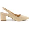 imageAllegra K Womens Pointed Toe Block Heel Pumps Slingback HeelsBeige