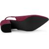 imageAllegra K Womens Pointed Toe Block Heel Pumps Slingback HeelsBurgundy