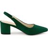imageAllegra K Womens Pointed Toe Block Heel Pumps Slingback HeelsDark Green