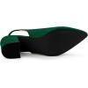 imageAllegra K Womens Pointed Toe Block Heel Pumps Slingback HeelsDark Green