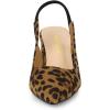 imageAllegra K Womens Pointed Toe Block Heel Pumps Slingback HeelsLeopard