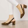 imageAllegra K Womens Pointed Toe Block Heel Pumps Slingback HeelsLeopard