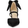 imageAllegra K Womens Pointed Toe Bow Satin Stiletto Heels PumpsBlack