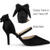 imageAllegra K Womens Pointed Toe Bow Satin Stiletto Heels PumpsBlack