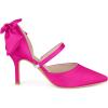 imageAllegra K Womens Pointed Toe Bow Satin Stiletto Heels PumpsHot Pink