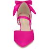 imageAllegra K Womens Pointed Toe Bow Satin Stiletto Heels PumpsHot Pink