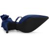 imageAllegra K Womens Pointed Toe Bow Satin Stiletto Heels PumpsNavy Blue