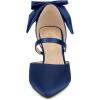 imageAllegra K Womens Pointed Toe Bow Satin Stiletto Heels PumpsNavy Blue