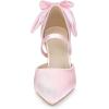 imageAllegra K Womens Pointed Toe Bow Satin Stiletto Heels PumpsPink