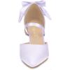 imageAllegra K Womens Pointed Toe Bow Satin Stiletto Heels PumpsPurple