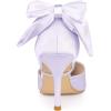imageAllegra K Womens Pointed Toe Bow Satin Stiletto Heels PumpsPurple