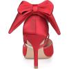 imageAllegra K Womens Pointed Toe Bow Satin Stiletto Heels PumpsRed