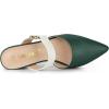 imageAllegra K Womens Pointed Toe Chunky Heel Dress Mules PumpsGreen White